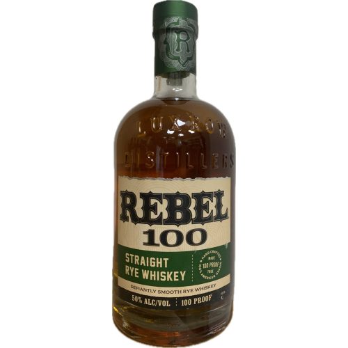 Rebel 100 Proof Rye whiskey